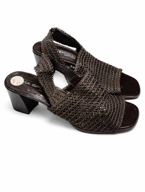 Via Spiga Brown Lacy stretch sandals 10‎ NEW